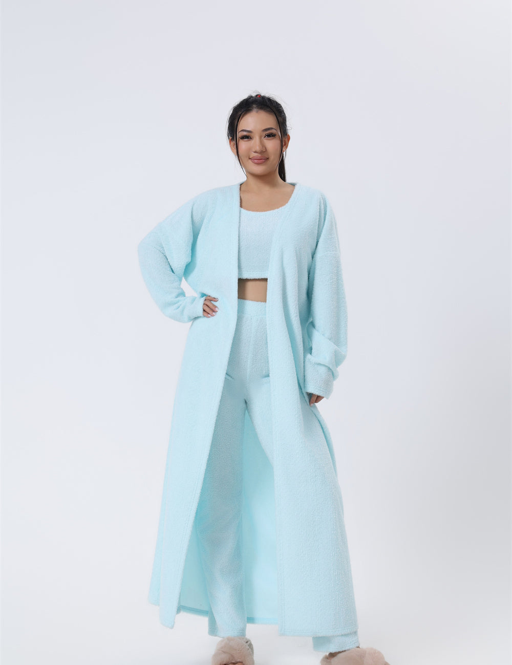 Cozy 3‑Piece Women's Lounge & Pajama Set Light blue Sets