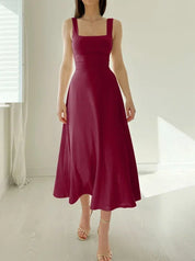 Yara | Stylish Midi Dress Wine Red Dresses