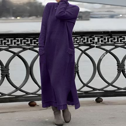 Ediva | Stylish Autumn Dress Purple S Dresses