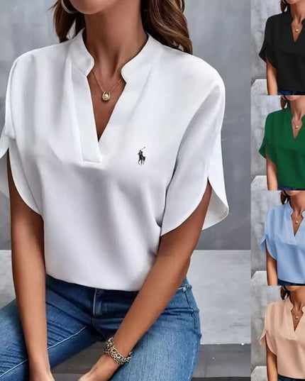 RALPH LAUREN - Classic V-Neck T-Shirt Women Tops