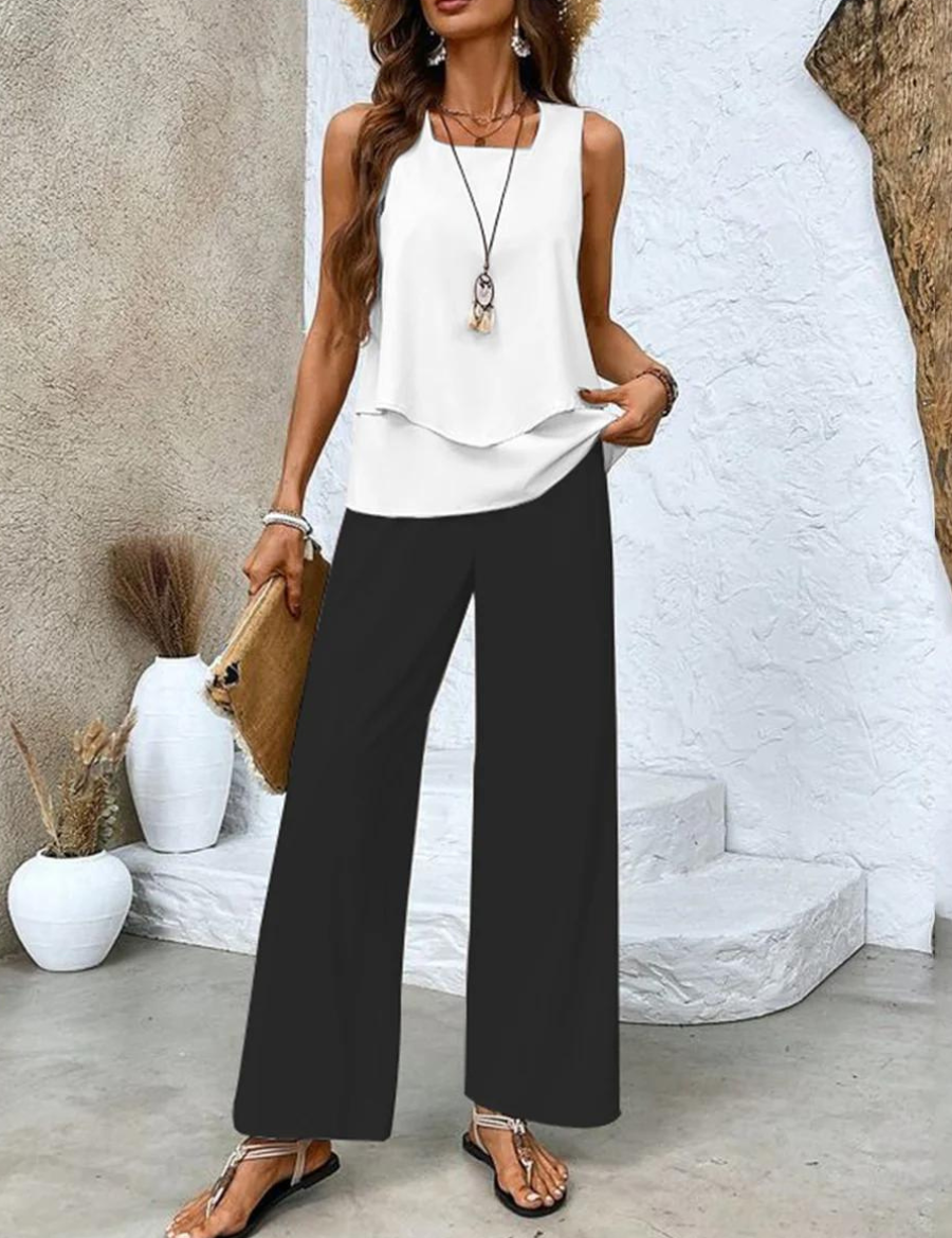 Brenda 2-Piece Summer Set - Chic & Breezy Black Outfit Sets