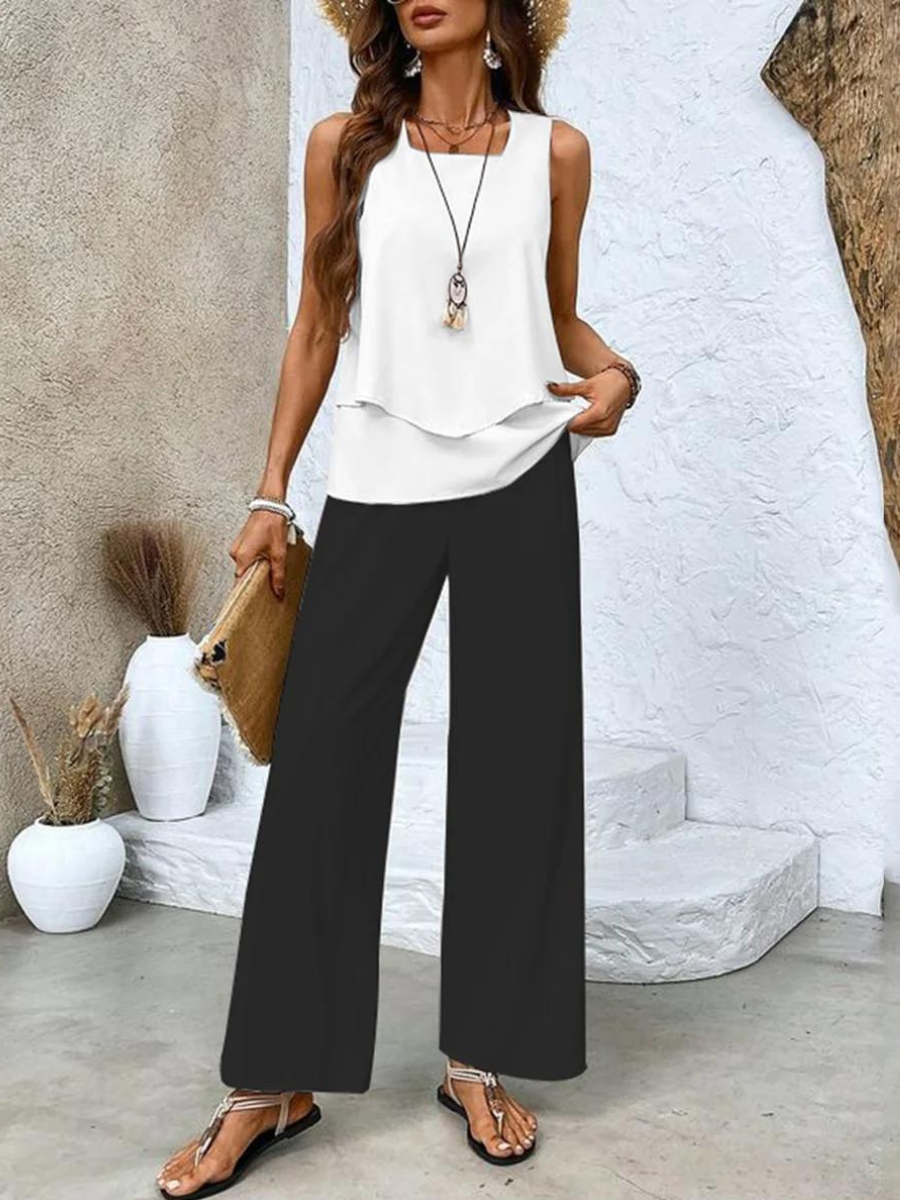 Brenda 2-Piece Summer Set - Chic & Breezy Black Outfit Sets
