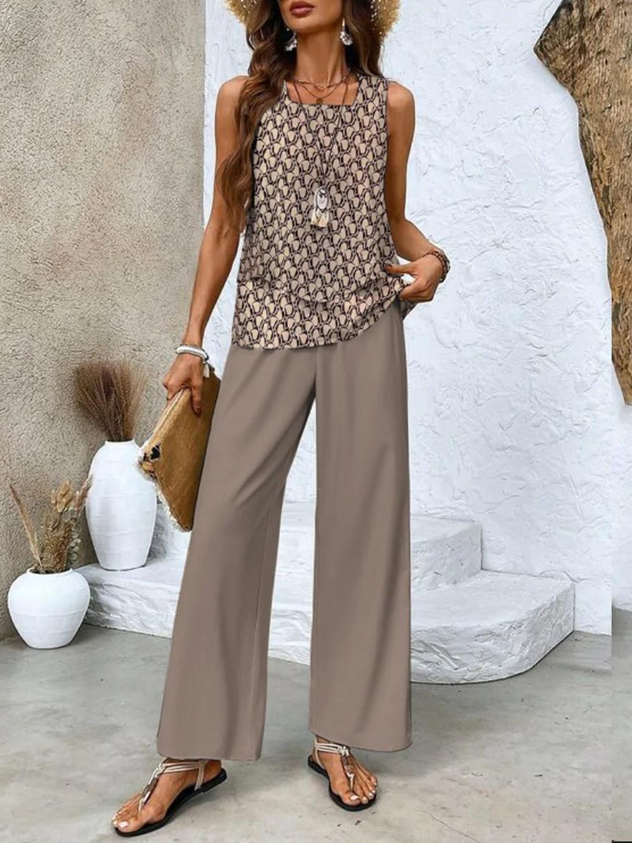 Brenda 2-Piece Summer Set - Chic & Breezy Brown Outfit Sets