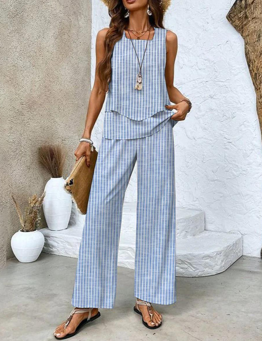 Brenda 2-Piece Summer Set - Chic & Breezy Striped Outfit Sets