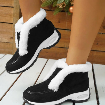 Vegan Leather Casual Ankle Boots Black Boots