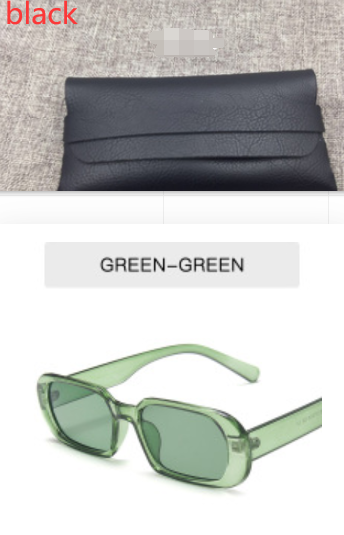 Retro Candy Color Small Frame Sunglasses With glasses bag Olive green Sunglasses