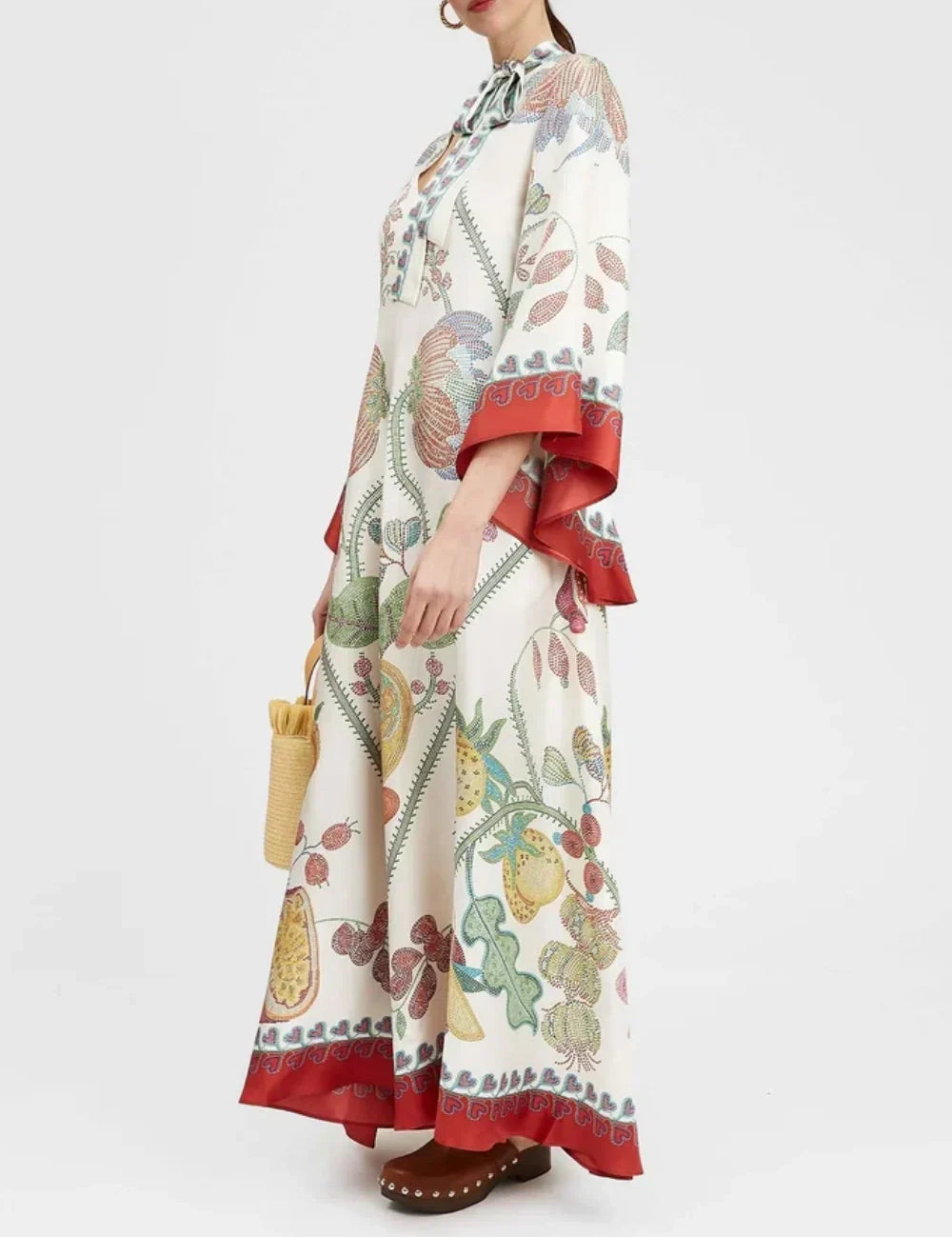 Hand-Placed Ebony Print Maxi Dress Dresses