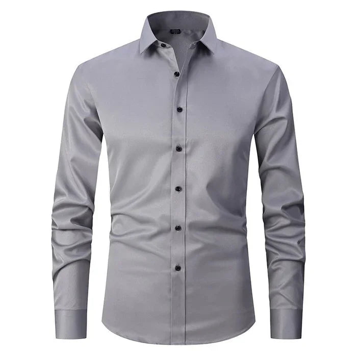 Henry | Stretch Shirt Grey Shirts & Tops