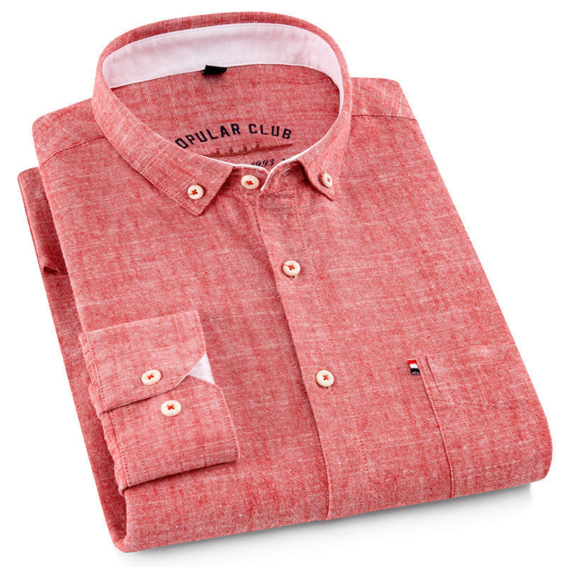 Timeless Button-Up Shirt for All-Day Comfort Brick Red Men Shirts