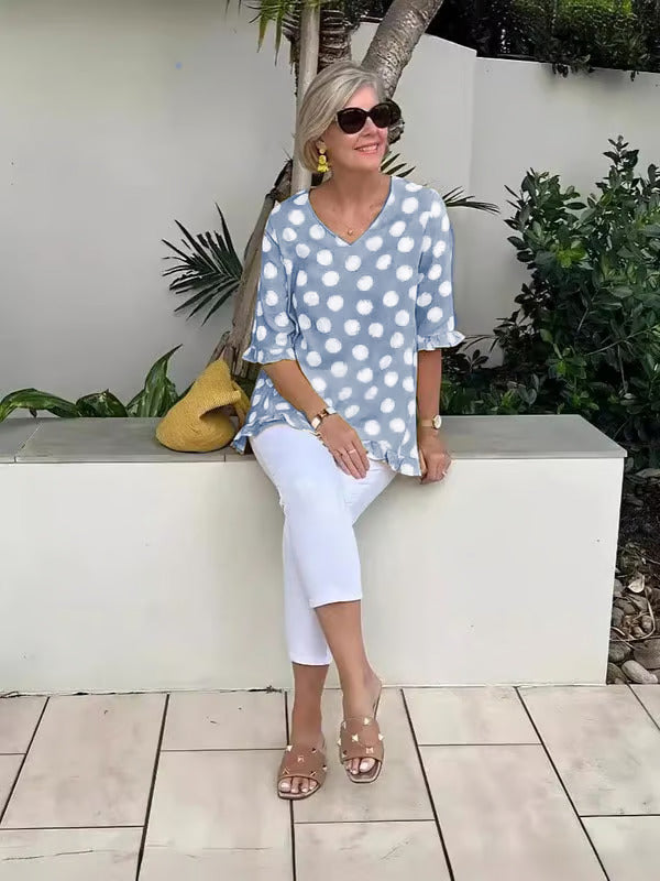 Noor | Casual Chic Printed Vintage Top Women Tops