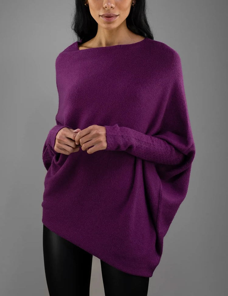 Women's Elegant Cashmere Sweater Purple Sweater
