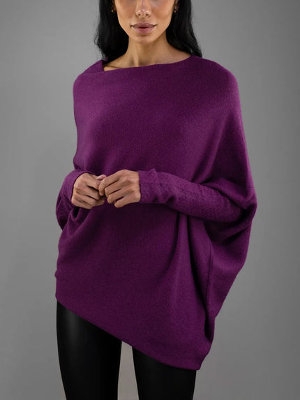 Women's Elegant Cashmere Sweater Purple Sweater