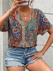 Vintage Paisley Blouse Women Blouse