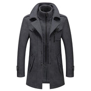 Men's Wool Blend Overcoat Gray Coat
