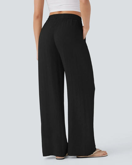 Elegant Linen Wide‑Leg Pants Women Pants