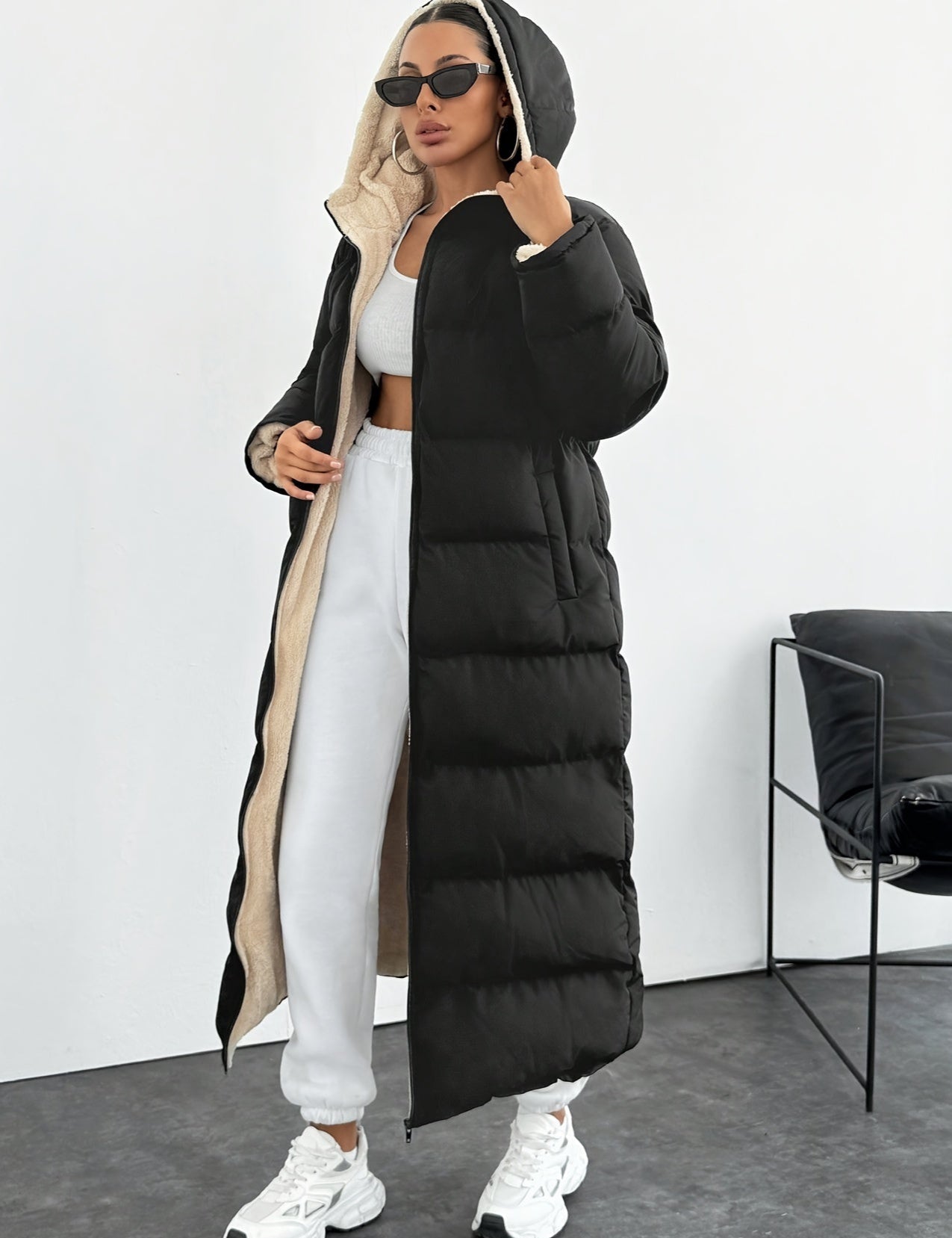 Premium Quilted Puffer Coat Black Coat