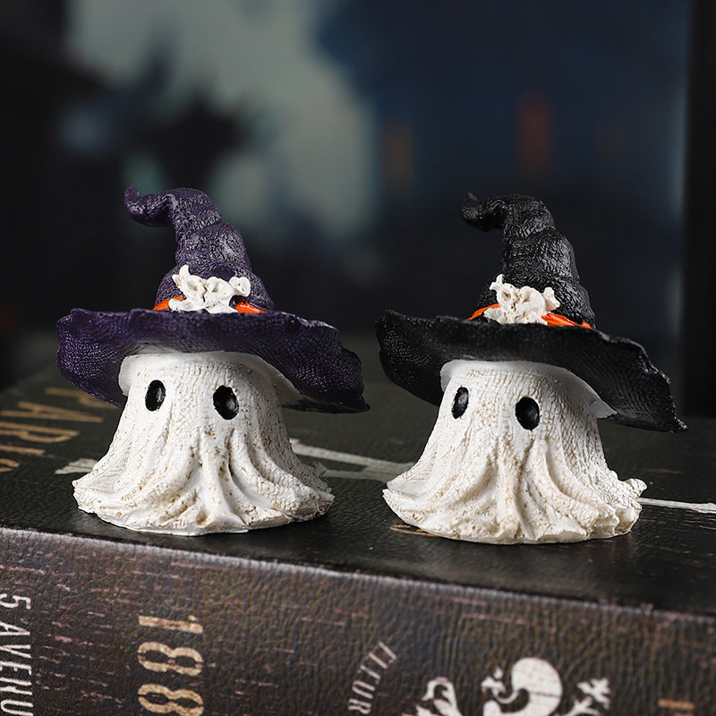 Resin Halloween Wizard Hat Ghost Ornament Halloween Decorations