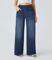 Mel | Comfortable high-waisted jeans Frost Blue Pants