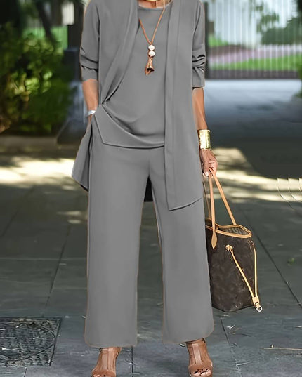 Aurora™ 3-Piece Women's Pantsuit Gray Fire