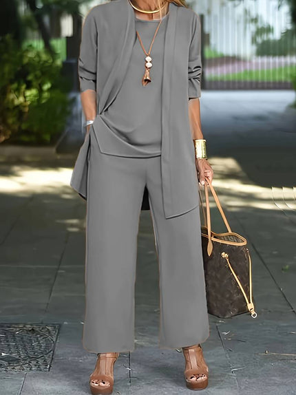 Aurora™ 3-Piece Women's Pantsuit Gray Fire