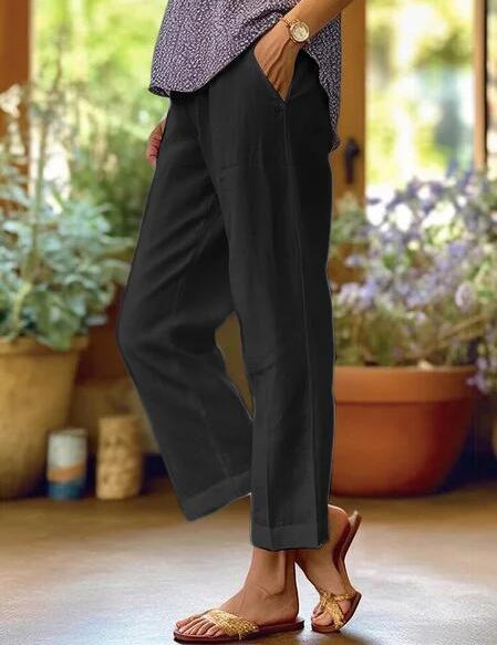 Julienne – Light Summer Trousers Black Trousers