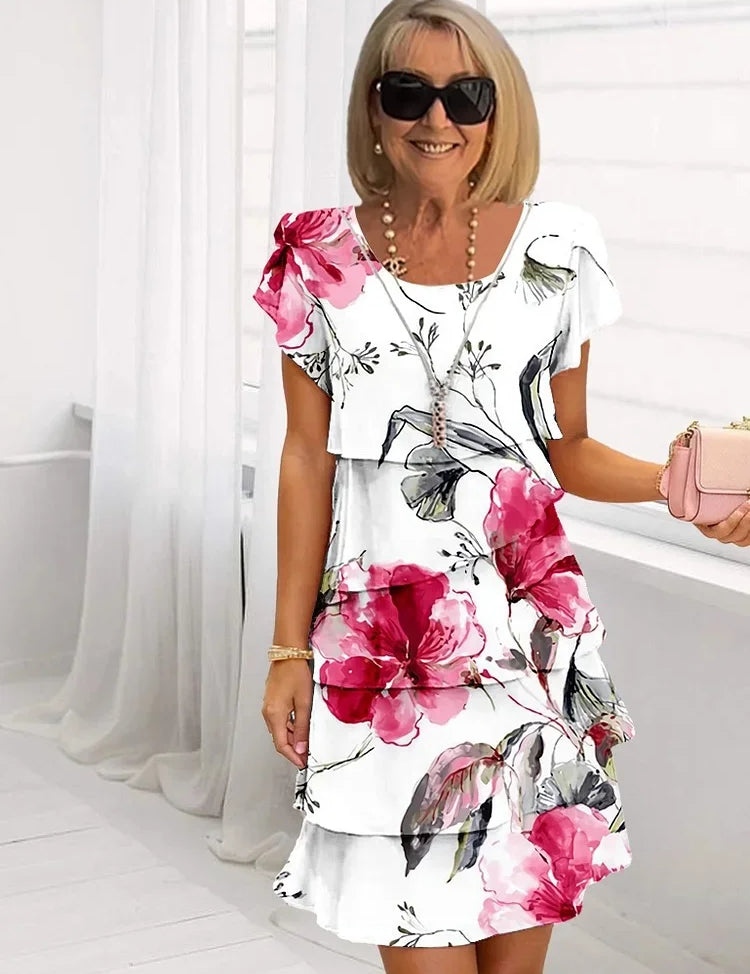 Julia | Long Floral Dress Red Dresses