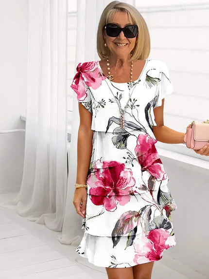 Julia | Long Floral Dress Red Dresses