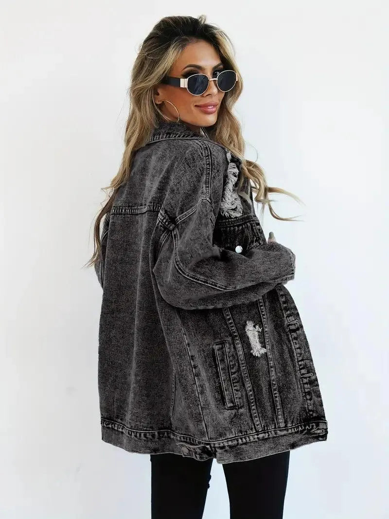 Oversized Denim Jacket Women – Olivia Trendy Jacket Women's Jacket
