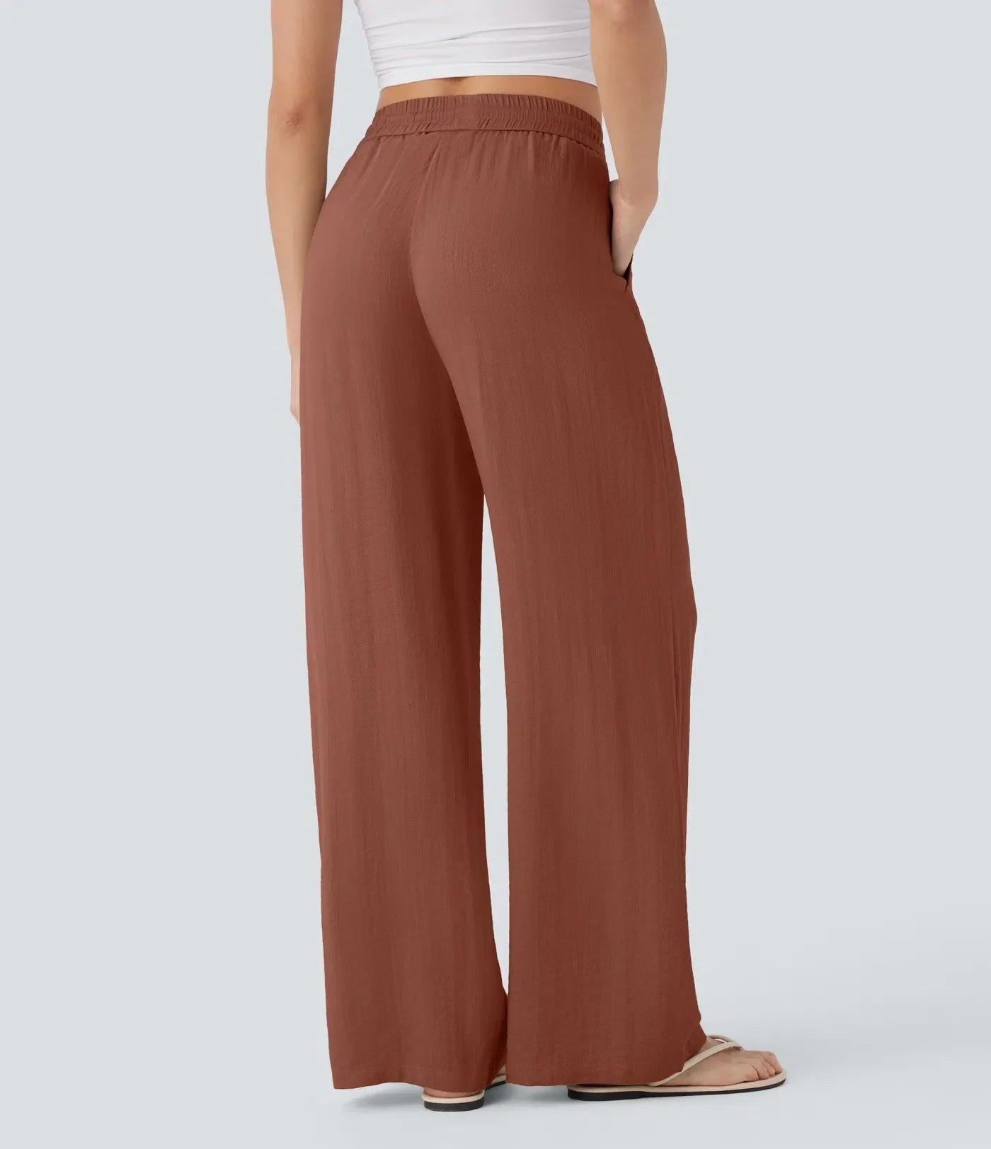 Elegant Linen Wide‑Leg Pants Women Pants