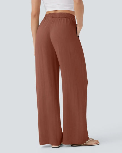 Elegant Linen Wide‑Leg Pants Women Pants