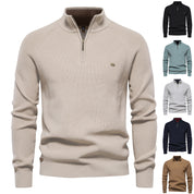 Men’s Zipper Stand Collar Knitted Sweater Men - Main - Winter