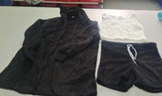 3-Piece Women’s Pajama Set | Crop Top, Shorts & Jacket Black Women Pants