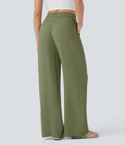Elegant Linen Wide‑Leg Pants Women Pants