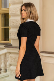 Catalina | Black Short Sleeve Embellished Mini Dress XL Dresses