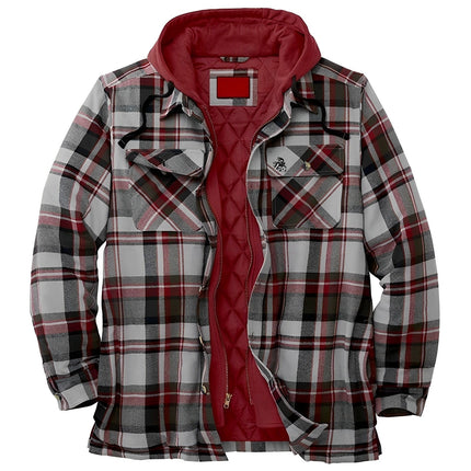 Men's Padded Hooded Jacket Red Padded Hooded Jacket