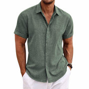 Alen | Linen Shirt Green Shirt