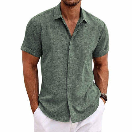 Alen | Linen Shirt Green Shirt