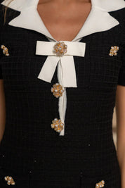 Catalina | Black Short Sleeve Embellished Mini Dress Dresses