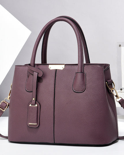 Women’s Large-Capacity PU Leather Tote & Crossbody Bag Purple 30x21x13 Bag
