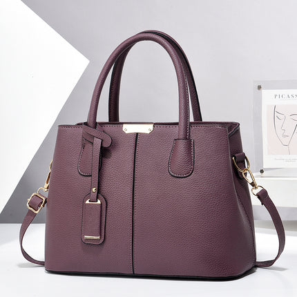 Women’s Large-Capacity PU Leather Tote & Crossbody Bag Purple 30x21x13 Bag
