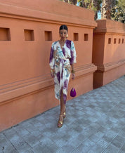 Anne - Elegant dress with V neck L