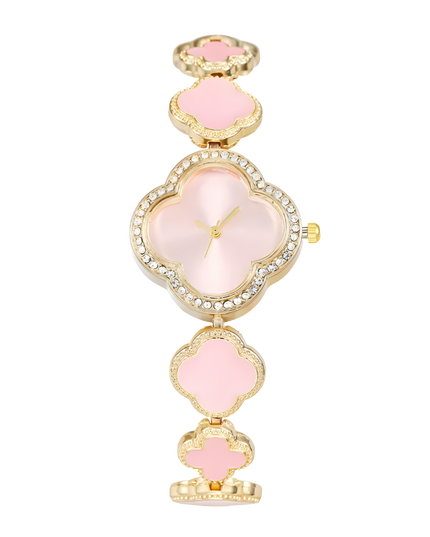 Lucky Clover Sparkle Watch Soft Pink Bracelets