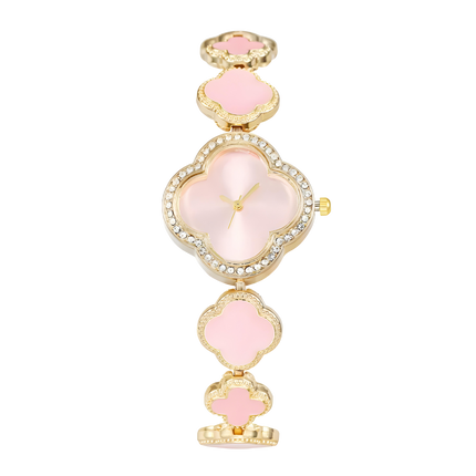 Lucky Clover Sparkle Watch Soft Pink Bracelets