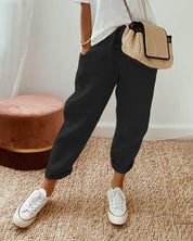 Bali - Elegant Cotton Pants Black Pants