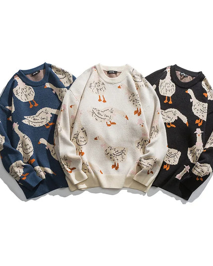 Cozy Goose Print Sweater Sweaters