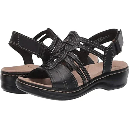 Women's Orthopedic Flat Sandals Black Orthopedic Sandals