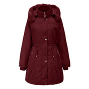 Hooded Fleece Coat Bordeaux