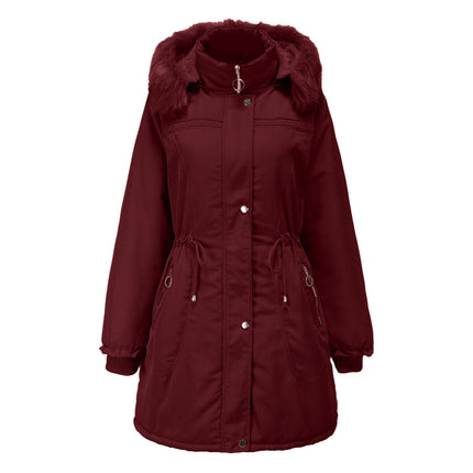 Hooded Fleece Coat Bordeaux