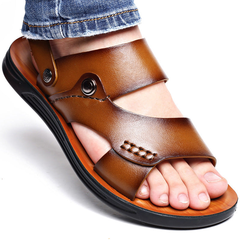 Marlow™ Leather Block-Heel Slide Sandals Sandals