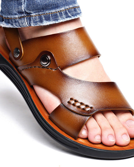 Marlow™ Leather Block-Heel Slide Sandals Sandals